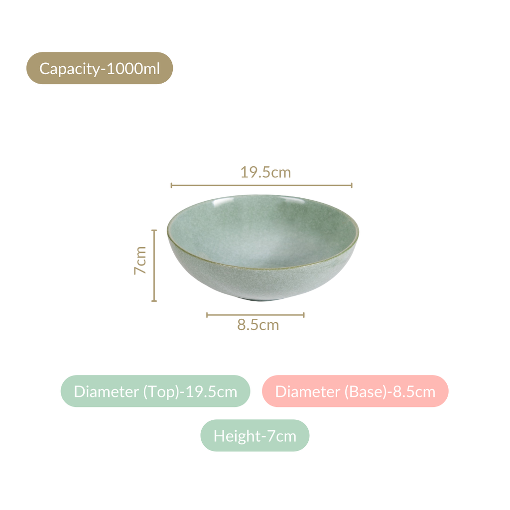 Sera Ceramic Serving Bowl Set Of 2 Sage 1000ml Nestasia