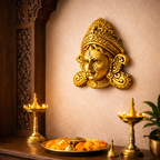 Brass Durga Face Wall Hanging (5.5 Inch) Vedansh Craft