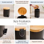 Modbin Dustbin With Detachable Bucket Black 5000ml Nestasia