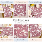 Dusty Mauve 6 Seater Pure Cotton Runner 185x35cm Nestasia