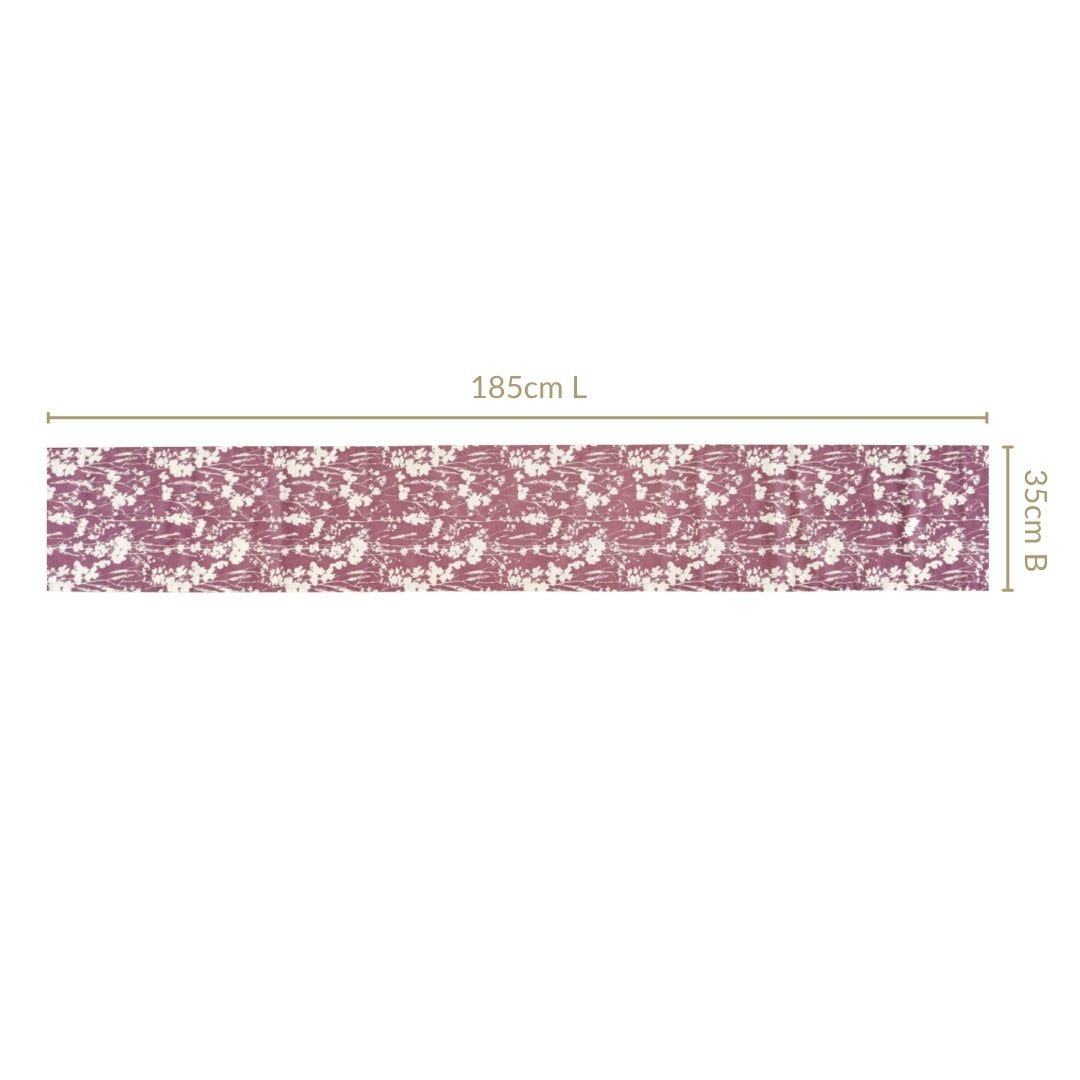 Dusty Mauve 6 Seater Pure Cotton Runner 185x35cm Nestasia