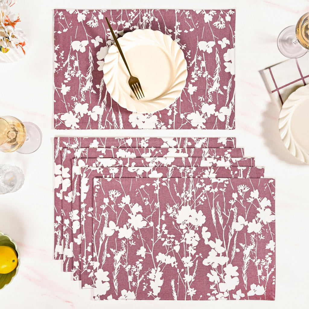 Dusty Mauve Cotton Placemat Set Of 6 Nestasia