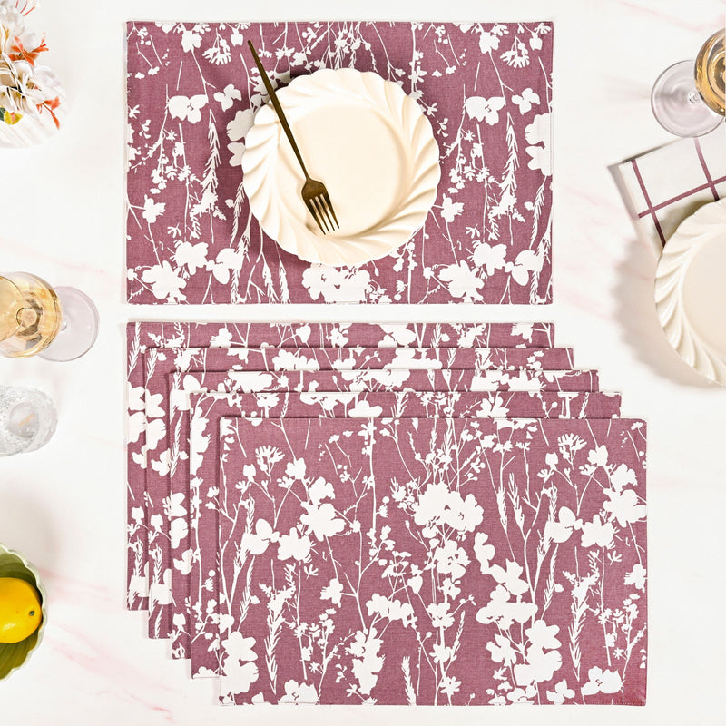 Dusty Mauve Cotton Placemat Set Of 6 Nestasia