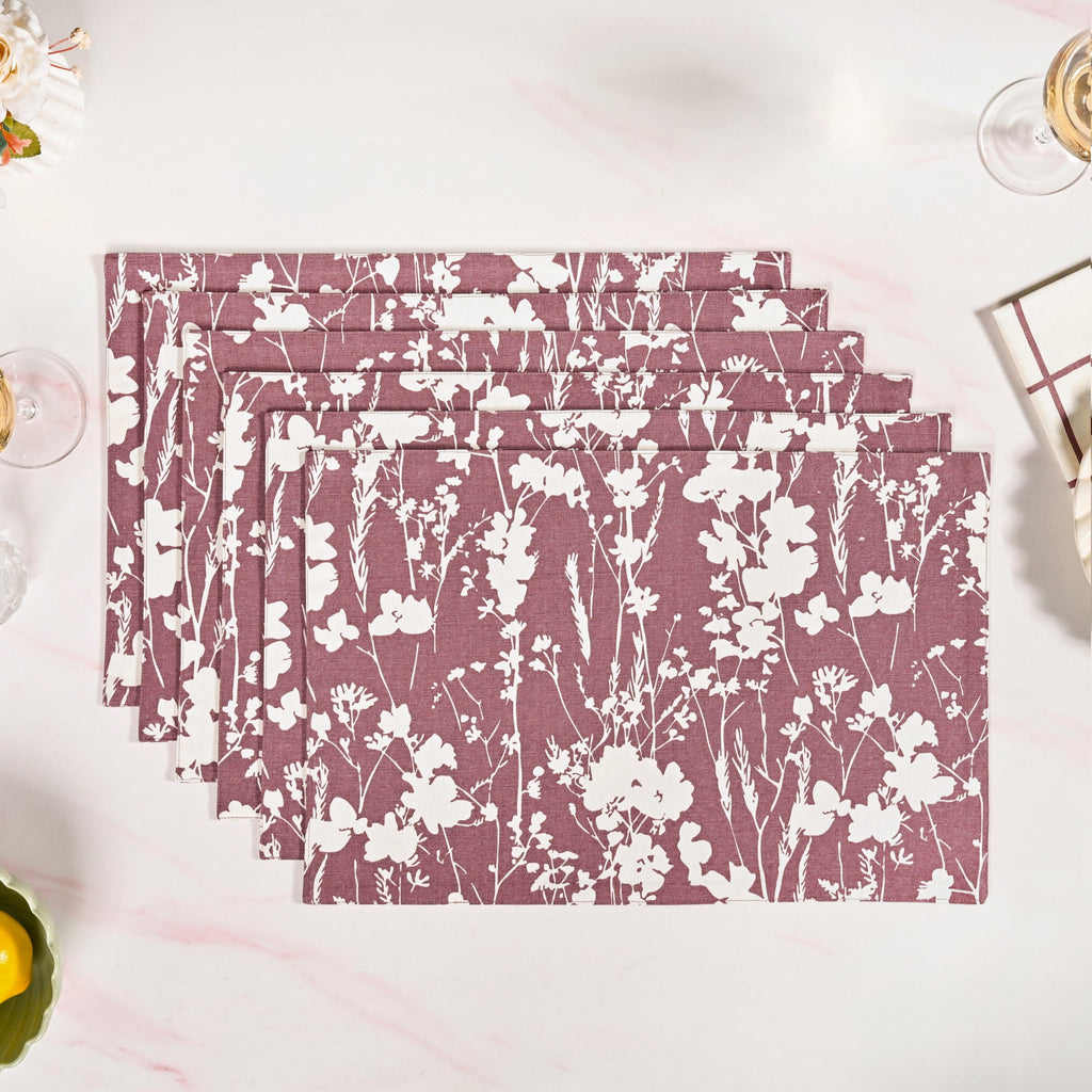 Dusty Mauve Cotton Placemat Set Of 6 Nestasia