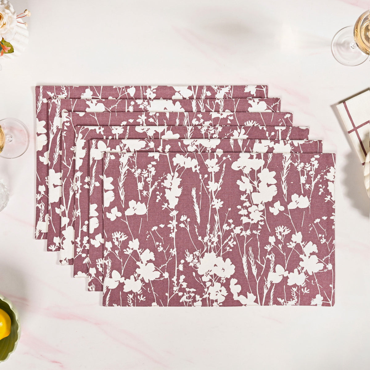 Dusty Mauve Cotton Placemat Set Of 6 Nestasia