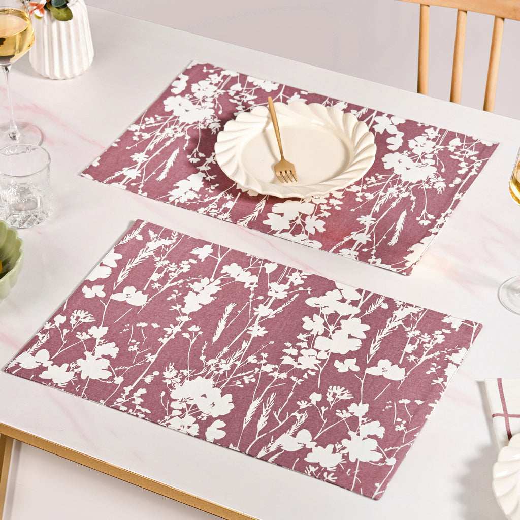 Dusty Mauve Cotton Water Resistant Placemat Set Of 4 Nestasia