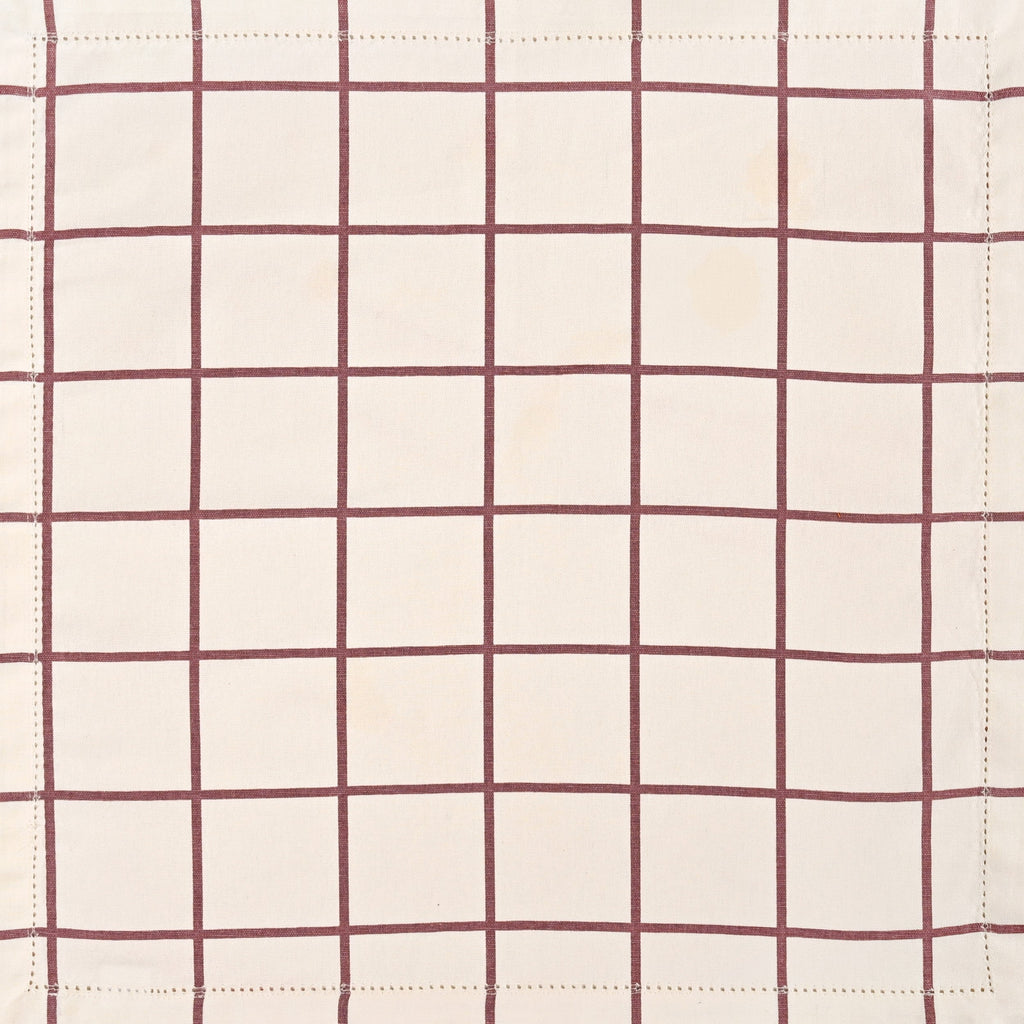 Mauve Grid Pure Cotton Table Napkin Set Of 6 Nestasia