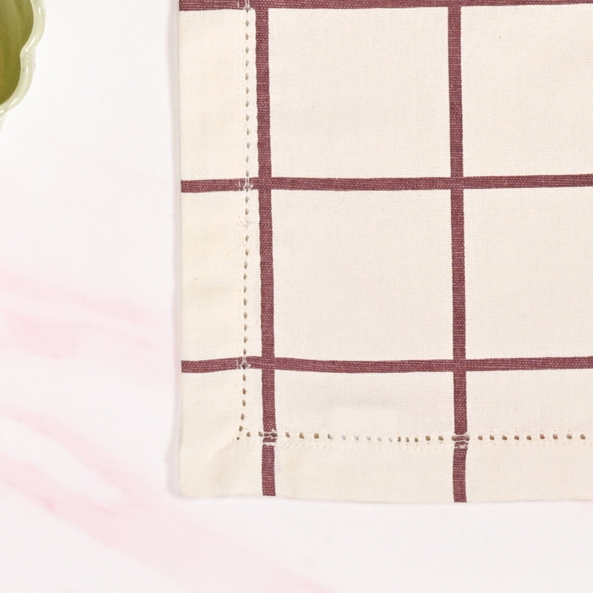 Mauve Grid Pure Cotton Table Napkin Set Of 6 Nestasia