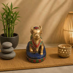 Brass Stone Work Sitting Nandi Idol (4.5 Inch) Vedansh Craft
