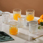 Starcut Textured Small Drinkware Glass Set Of 6 250 ml Nestasia