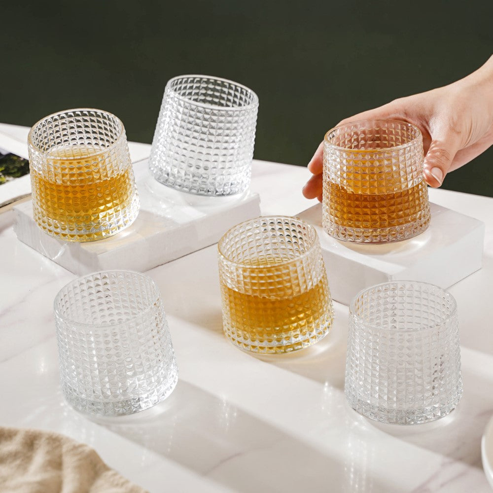 Rotating Drinking Glass Set Of 6 150ml Nestasia