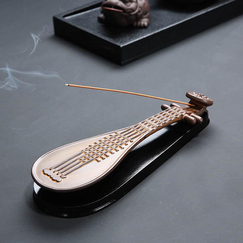 Incense Stick Pipa Guqin Ceramics Agarwood And Incense Burner Creative kafalo