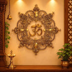 Brass Om Mandala / Kalakruti Wall Hanging (36 Inch) Vedansh Craft