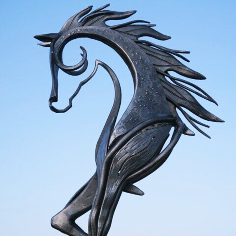 Metal Horse Statue Antique Metal Art Ornament kafalo