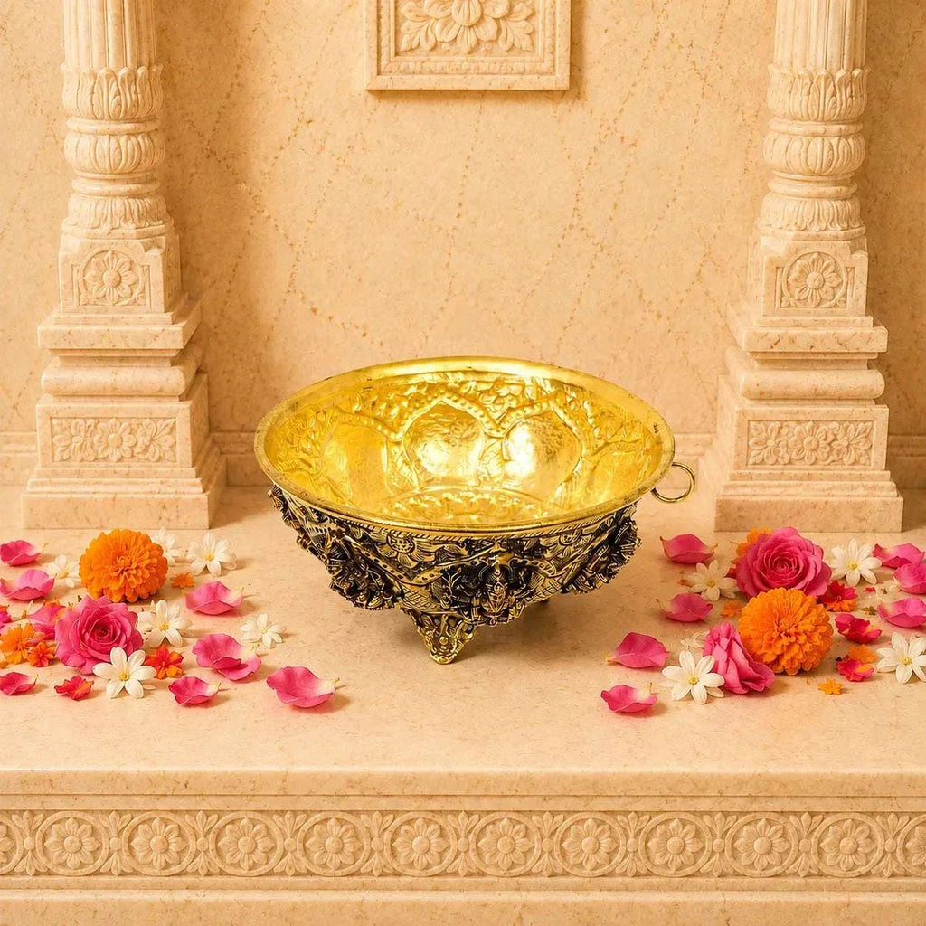 Brass Ashtalakshmi & Balaji Lakshmi Decorative Bowl Vedansh Craft