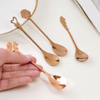 Luxe Stainless Steel Teaspoon Set Of 4 Rose Gold Nestasia