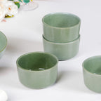 Sera Set Of 6 Round Ceramic Small Bowl Sage Green 200ml Nestasia