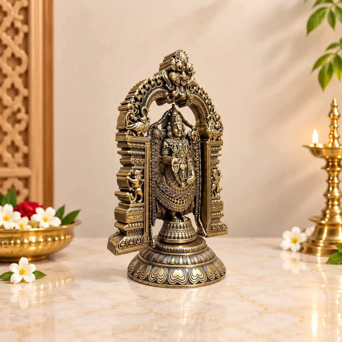 Brass Tirupati Balaji/Venkateshwar lightweight Idol Vedansh Craft