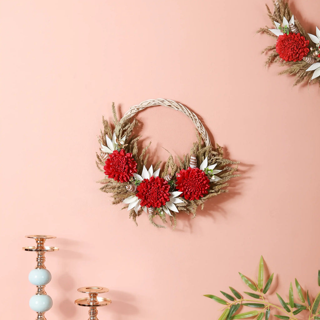 Festive Flower Wreath For Wall Decor Nestasia