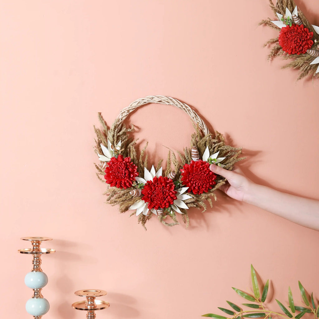 Festive Flower Wreath For Wall Decor Nestasia
