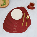 Maroon Leather Dinner Mat Set of 4 Nestasia