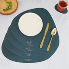 Dark Green Leather Dinner Mat Set of 4 Nestasia