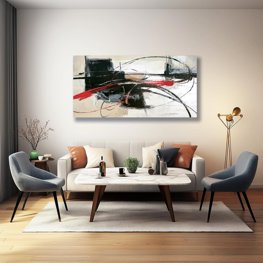 Handmade Oil Painting Canvas Wall Art Decoration Abstract Lines For Home Living Room Decor Rolled Frameless Unstretched Painting kafalo