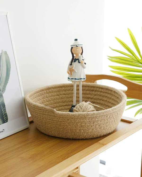 Eco-Friendly Jute Organizer Basket for Toys, Accessories, and Essentials