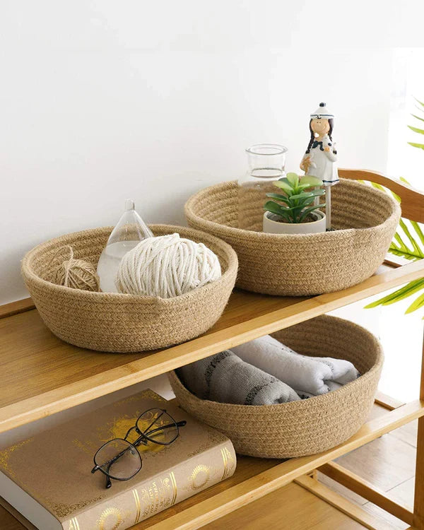 Eco-Friendly Jute Organizer Basket for Toys, Accessories, and Essentials