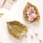 Colocasia Leaf Trinket Tray Gold Set Of 2 Nestasia