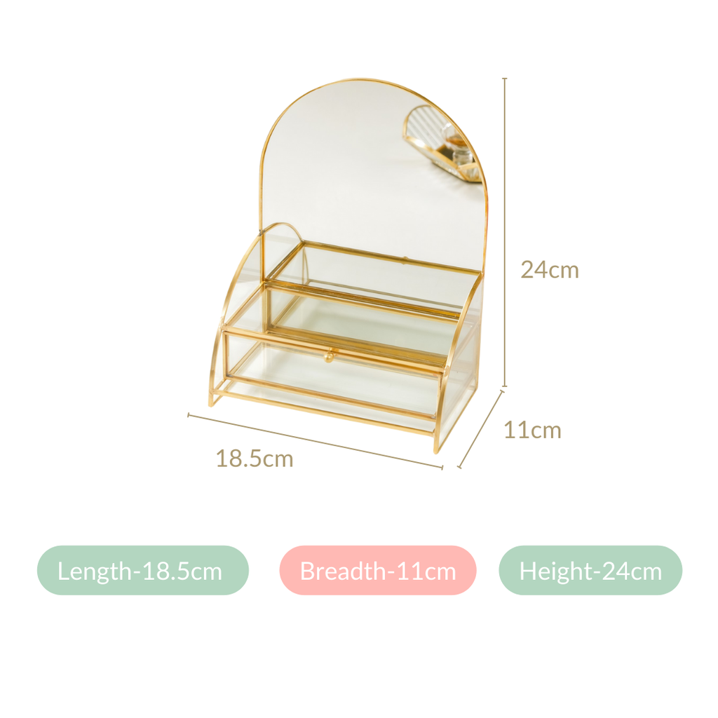 Dressing Table Mirror With Jewellery Box Drawer Nestasia