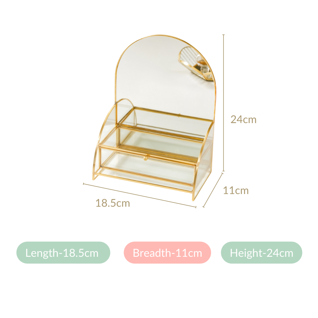 Dressing Table Mirror With Jewellery Box Drawer Nestasia