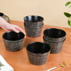 Kuro Ceramic Serving Bowl Set Of 6 600ml Nestasia
