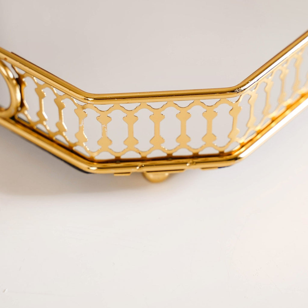 Luxurious Large Decorative Metal Tray Nestasia