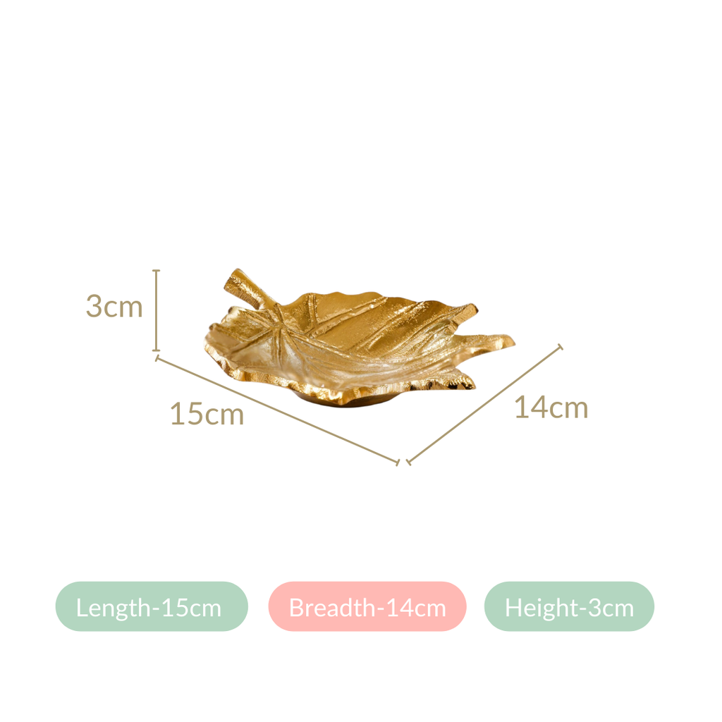 Maple Leaf Decorative Metal Tray Set Of 2 Nestasia