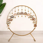 Puja Altar Circular Metal Frame With Lotus Decor 33 Inch Nestasia