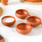 Ring Engraved Terracotta Dessert Bowls Set Of 4 250ml Nestasia