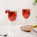 Set Of 2 Borosilicate Double Wall Wine Glasses 450ml Nestasia