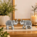 Brass Silver Plated Lightweight Elephant Lightweight Statue Pair (1.8 Inch) Vedansh Craft