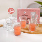Embossed Tulip Tea Cup Set Of 6 150ml Nestasia