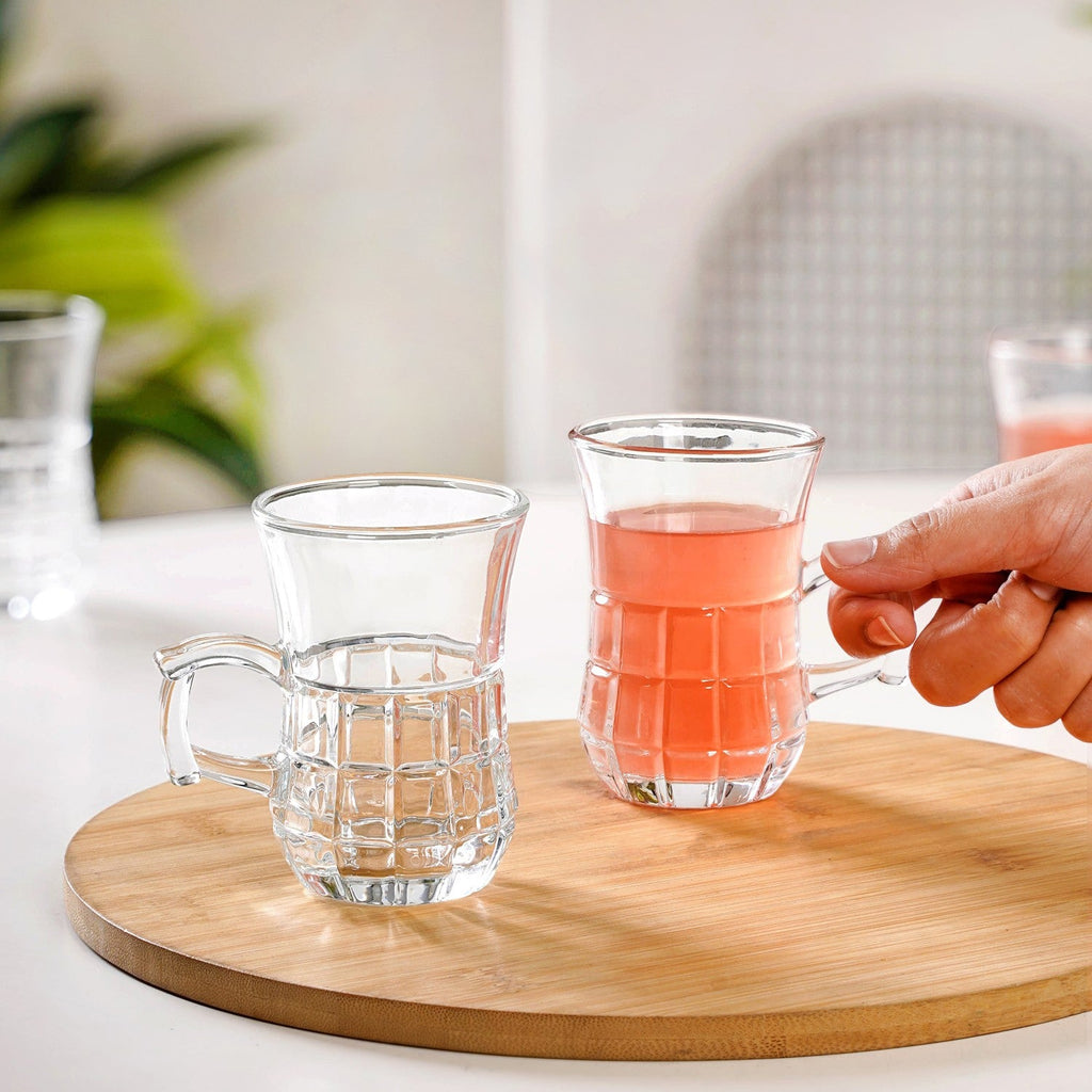 Embossed Tulip Tea Cup Set Of 6 150ml Nestasia