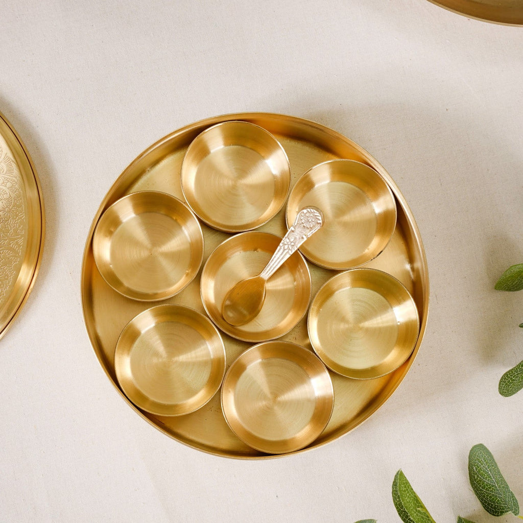 Embossed Pure Brass Airtight Masala Box Set With Gift Box Nestasia