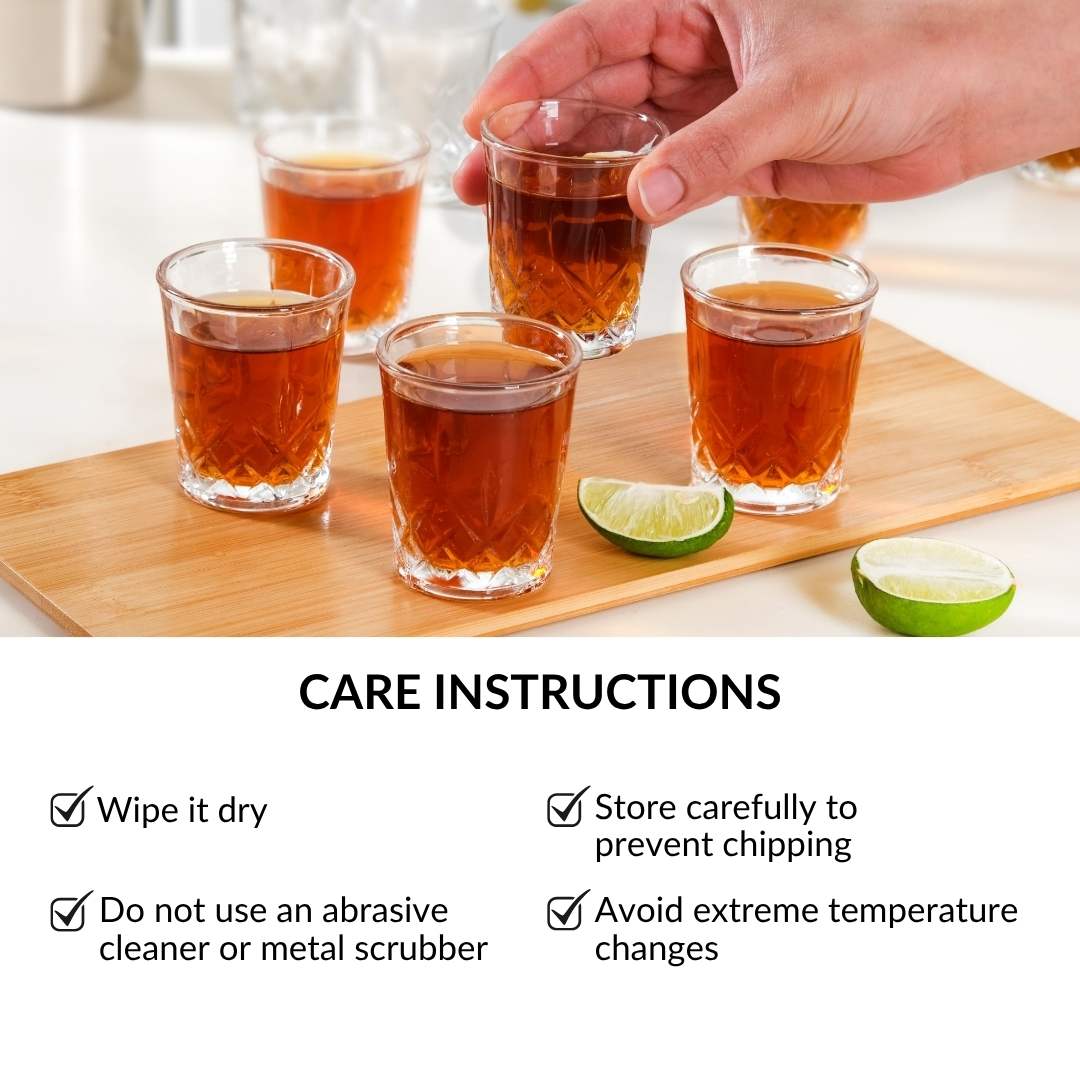 Embossed Shot Glass Set Of 12 55ml Nestasia
