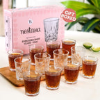 Embossed Shot Glass Set Of 12 55ml Nestasia