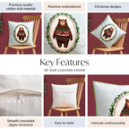 Tufted Embroidery Bear Cotton Cushion Cover 40x40cm Nestasia
