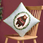 Tufted Embroidery Bear Cotton Cushion Cover 40x40cm Nestasia