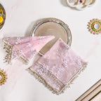 Embroidered Rose Pooja Thali Cover Set Of 2 Nestasia
