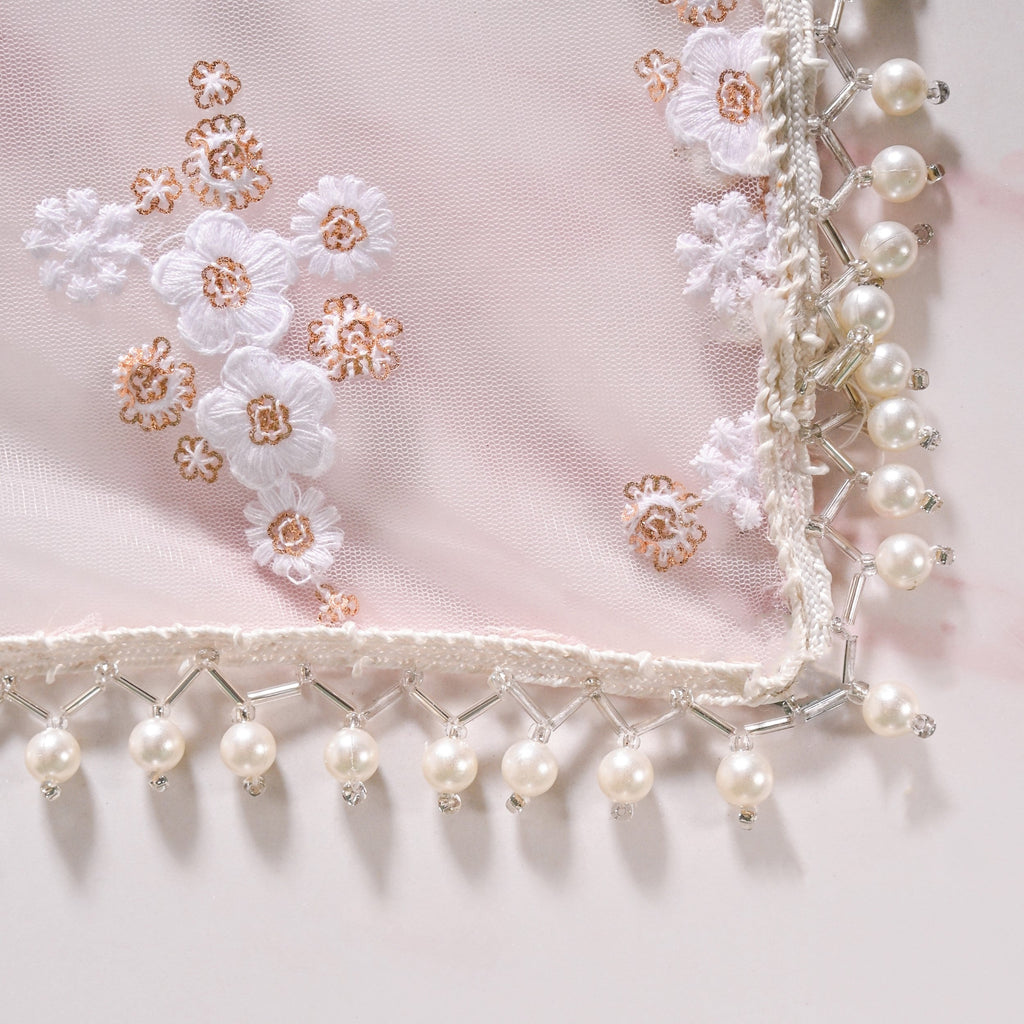 Embroidered Rose Pooja Thali Cover Set Of 2 Nestasia