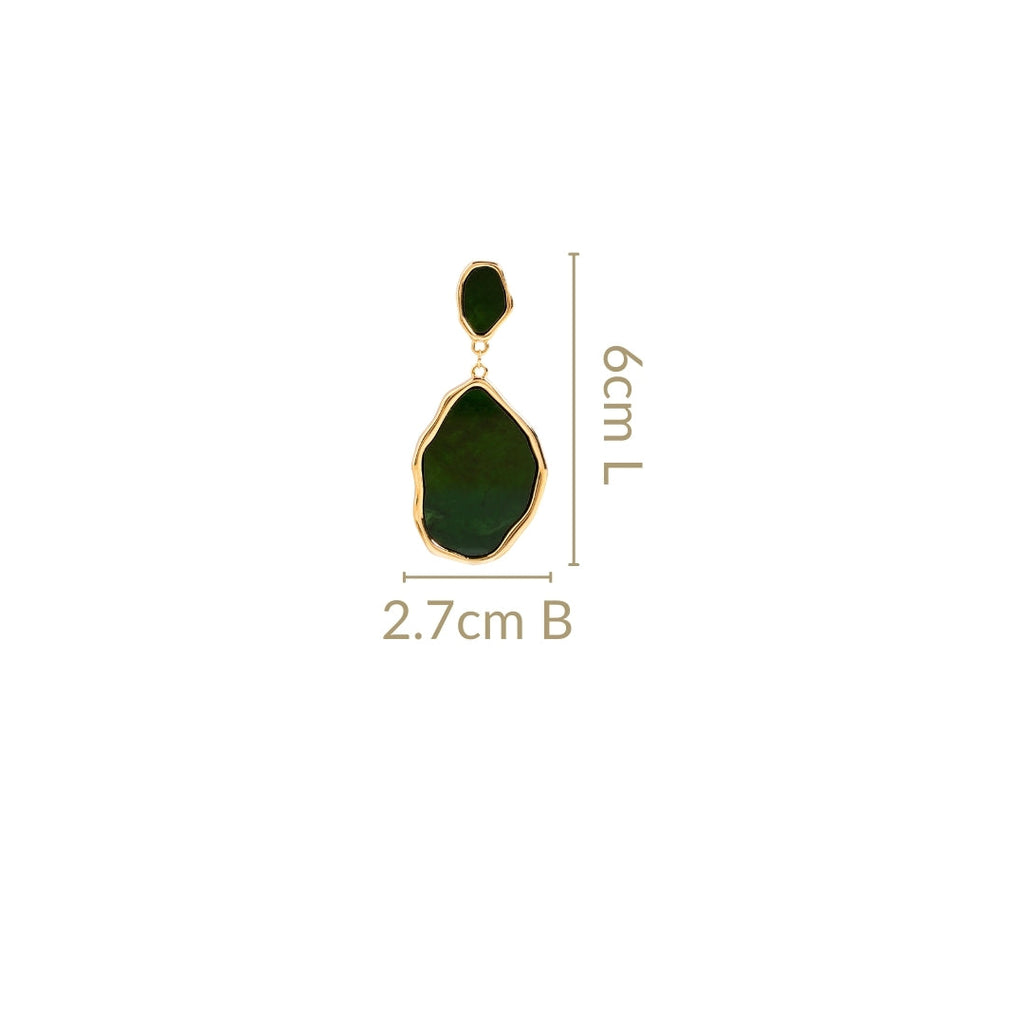 Emerald Green Dangler Earrings Nestasia