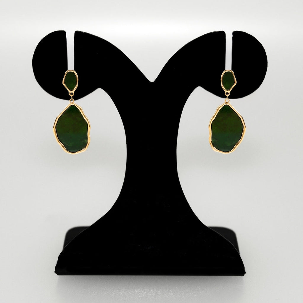 Emerald Green Dangler Earrings Nestasia